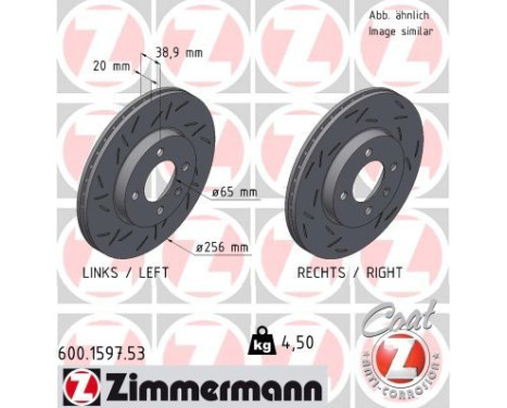 Brake disc BLACK Z 600.1597.53 Zimmermann