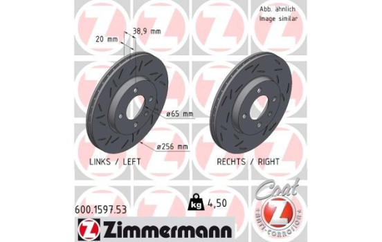 Brake disc BLACK Z 600.1597.53 Zimmermann