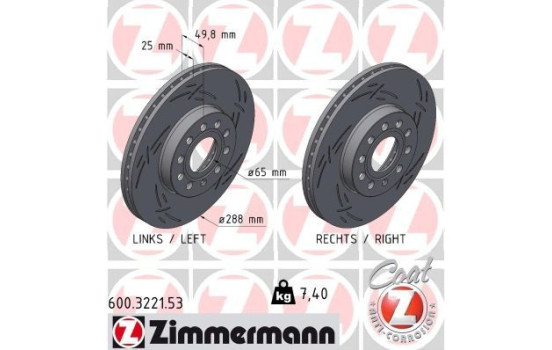 Brake disc BLACK Z 600.3221.53 Zimmermann