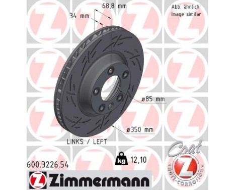 Brake Disc BLACK Z 600.3226.54 Zimmermann, Image 2