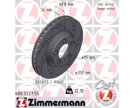 Brake Disc BLACK Z 600.3227.55 Zimmermann, Image 2