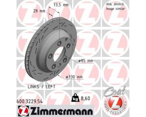 Brake Disc BLACK Z 600.3229.54 Zimmermann, Image 2