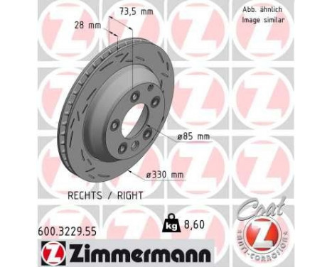 Brake Disc BLACK Z 600.3229.55 Zimmermann, Image 2