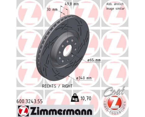 Brake disc BLACK Z 600.3243.55 Zimmermann