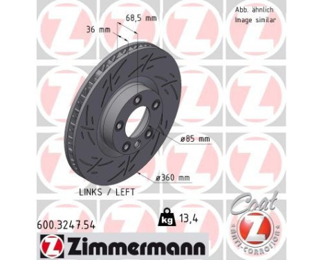 Brake disc BLACK Z 600.3247.54 Zimmermann
