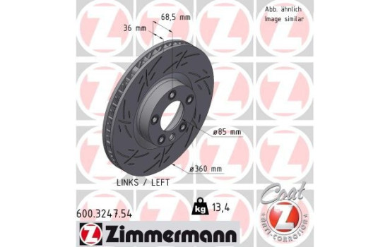 Brake disc BLACK Z 600.3247.54 Zimmermann