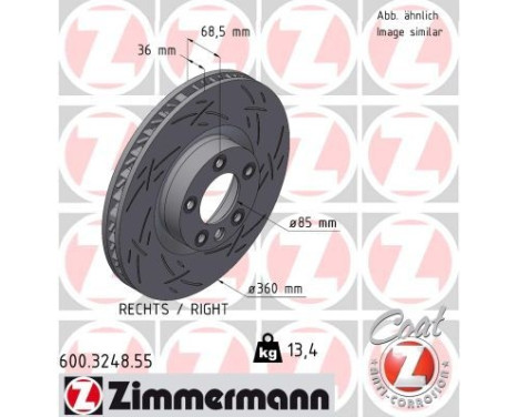 Brake disc BLACK Z 600.3248.55 Zimmermann