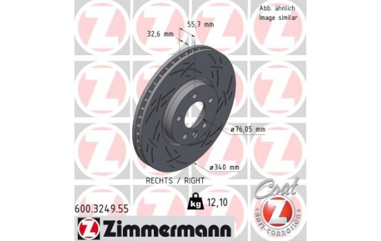Brake disc BLACK Z 600.3249.55 Zimmermann