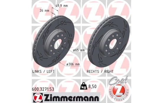 Brake disc BLACK Z 600.3271.53 Zimmermann