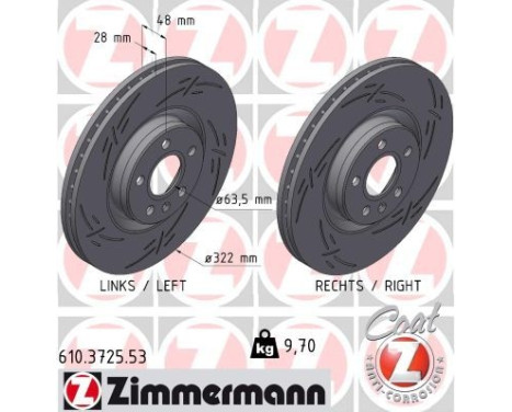 Brake disc BLACK Z 610.3725.53 Zimmermann