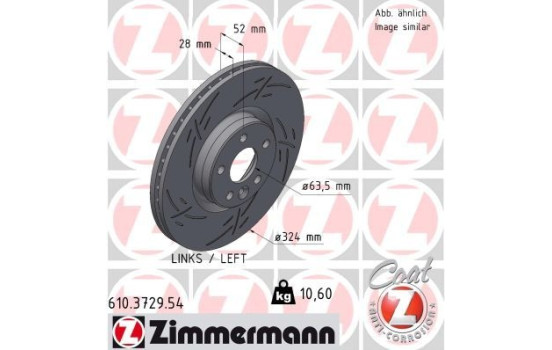 Brake disc BLACK Z 610.3729.54 Zimmermann