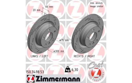 Brake disc BMW BLACK Z ECE R90 approved 150.3498.53 Zimmermann