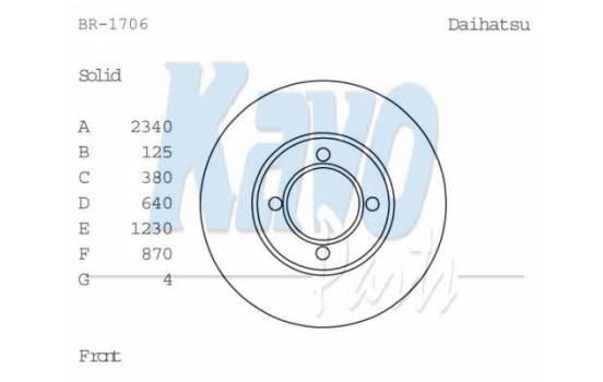 Brake Disc BR-1706 Kavo parts
