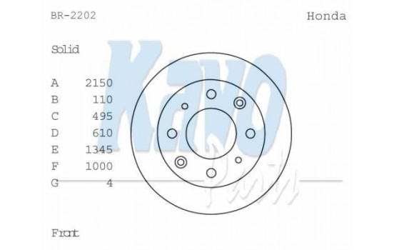 Brake Disc BR-2202 Kavo parts