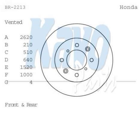 Brake Disc BR-2213-C Kavo parts, Image 2