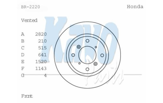 Brake Disc BR-2220 Kavo parts