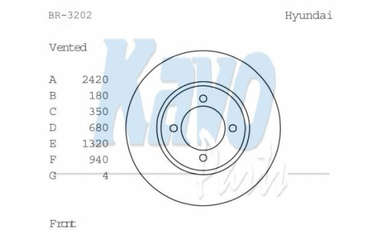 Brake Disc BR-3202 Kavo parts