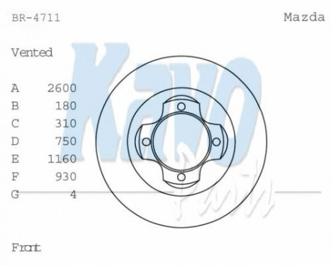 Brake Disc BR-4711 Kavo parts