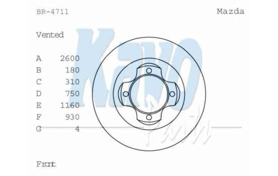 Brake Disc BR-4711 Kavo parts