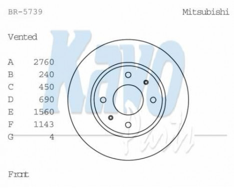 Brake Disc BR-5739 Kavo parts