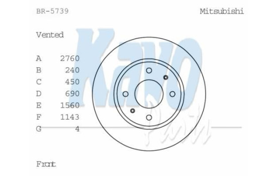 Brake Disc BR-5739 Kavo parts