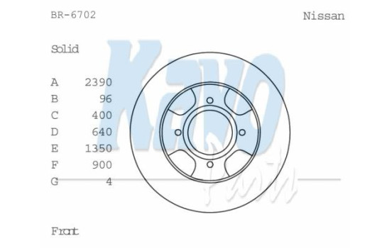 Brake Disc BR-6702 Kavo parts