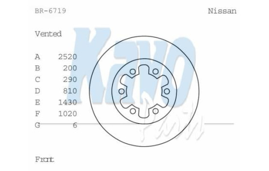 Brake Disc BR-6719 Kavo parts