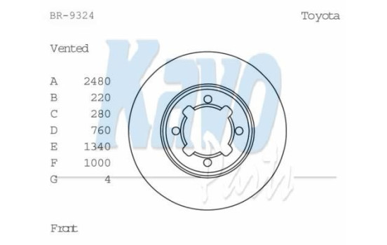 Brake Disc BR-9324 Kavo parts