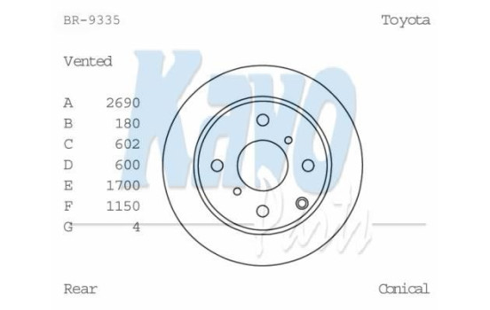 Brake Disc BR-9335 Kavo parts