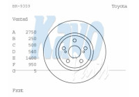 Brake Disc BR-9359 Kavo parts