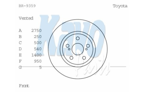 Brake Disc BR-9359 Kavo parts