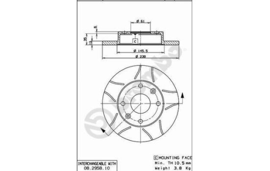 Brake Disc BREMBO MAX LINE 08.2958.75, Image 2