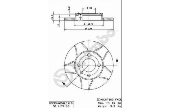 Brake Disc BREMBO MAX LINE 08.4177.75, Image 2