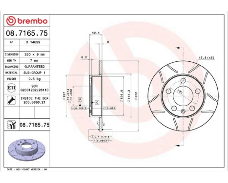 Brake Disc BREMBO MAX LINE 08.7165.75, Image 4