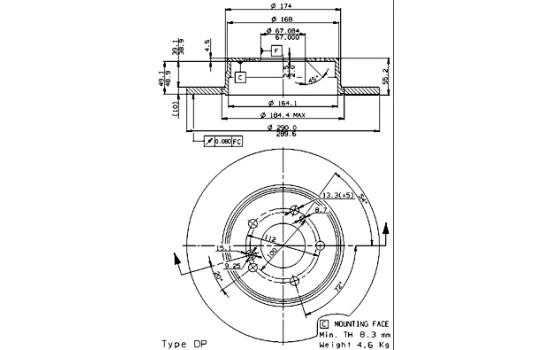 Brake Disc BREMBO MAX LINE 08.7211.76, Image 2