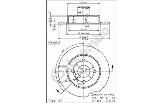Brake Disc BREMBO MAX LINE 08.7626.75, Image 2