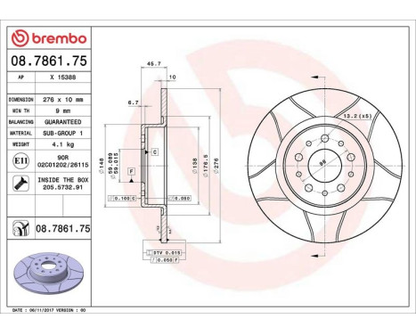 Brake Disc BREMBO MAX LINE 08.7861.75, Image 3