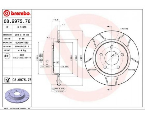 Brake Disc BREMBO MAX LINE 08.9975.76