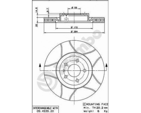 Brake Disc BREMBO MAX LINE 09.4939.76, Image 3