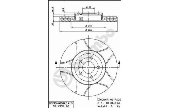 Brake Disc BREMBO MAX LINE 09.4939.76, Image 2