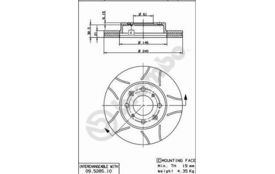 Brake Disc BREMBO MAX LINE 09.5285.75, Image 3