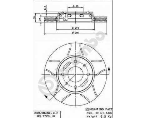 Brake Disc BREMBO MAX LINE 09.7720.75, Image 3