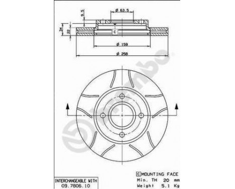 Brake Disc BREMBO MAX LINE 09.7806.75, Image 3