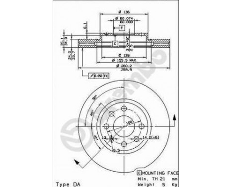 Brake Disc BREMBO MAX LINE 09.8601.75, Image 2