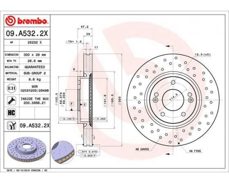 Brake Disc BREMBO XTRA LINE 09.A532.2X