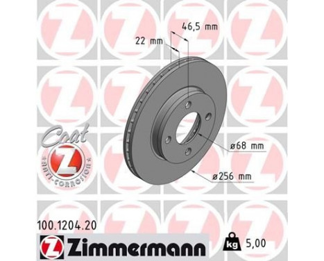 Brake Disc COAT Z 100.1204.20 Zimmermann