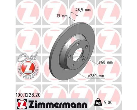 Brake Disc COAT Z 100.1228.20 Zimmermann