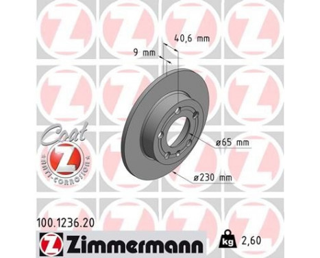 Brake Disc COAT Z 100.1236.20 Zimmermann, Image 2