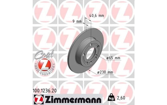 Brake Disc COAT Z 100.1236.20 Zimmermann, Image 2