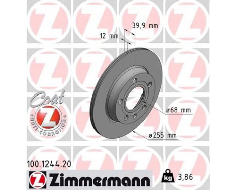 Brake Disc COAT Z 100.1244.20 Zimmermann